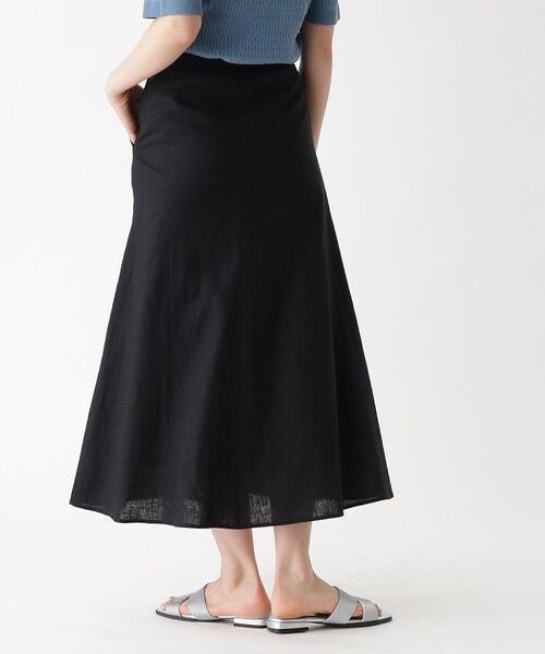 OPAQUE.CLIP（オペークドットクリップ）の「◆セットアップ対応 麻レーヨン フレアスカート【洗濯機洗い可/接触冷感】（スカート・レディース・ナチュラル/ブルー/ブラック・38/40）」の8枚目の写真