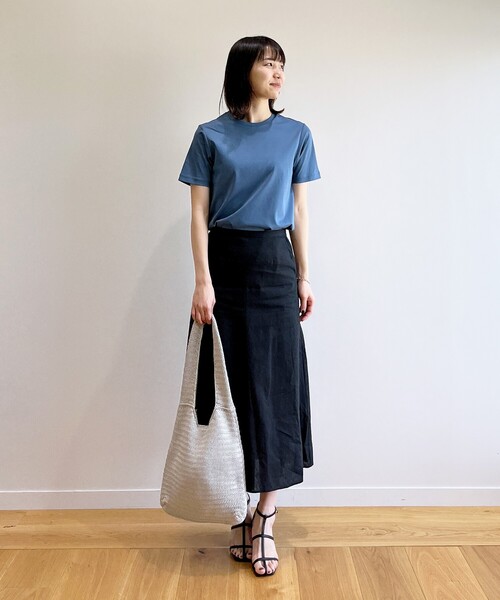 OPAQUE.CLIP（オペークドットクリップ）の「◆セットアップ対応 麻レーヨン フレアスカート【洗濯機洗い可/接触冷感】（スカート・レディース・ナチュラル/ブルー/ブラック・38/40）」の11枚目の写真