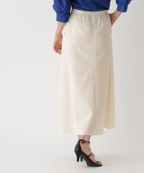 OPAQUE.CLIP（オペークドットクリップ）の「◆セットアップ対応 麻レーヨン フレアスカート【洗濯機洗い可/接触冷感】（スカート・レディース・ナチュラル/ブルー/ブラック・38/40）」の16枚目の写真