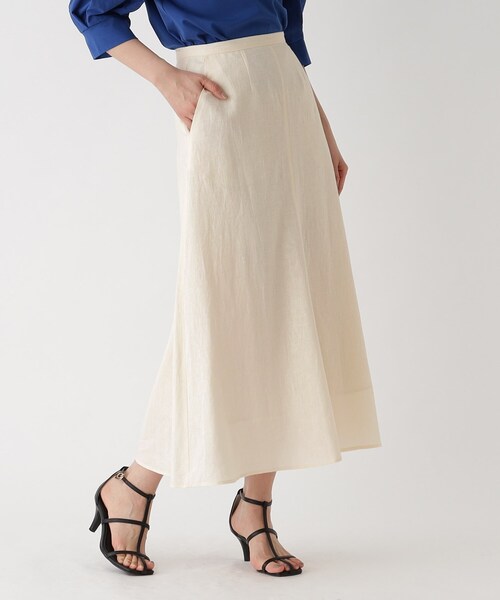 OPAQUE.CLIP（オペークドットクリップ）の「◆セットアップ対応 麻レーヨン フレアスカート【洗濯機洗い可/接触冷感】（スカート・レディース・ナチュラル/ブルー/ブラック・38/40）」の17枚目の写真