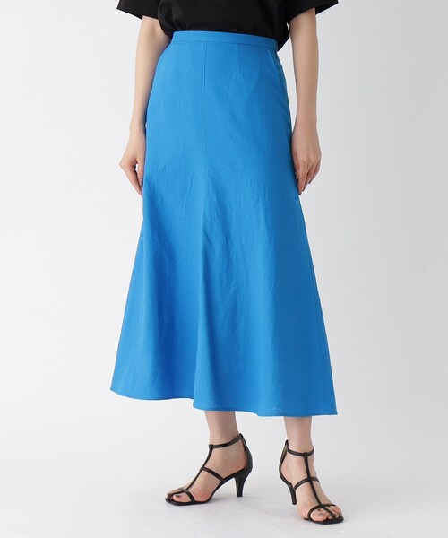 OPAQUE.CLIP（オペークドットクリップ）の「◆セットアップ対応 麻レーヨン フレアスカート【洗濯機洗い可/接触冷感】（スカート・レディース・ナチュラル/ブルー/ブラック・38/40）」の20枚目の写真