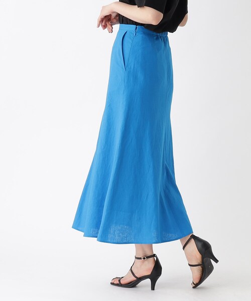 OPAQUE.CLIP（オペークドットクリップ）の「◆セットアップ対応 麻レーヨン フレアスカート【洗濯機洗い可/接触冷感】（スカート・レディース・ナチュラル/ブルー/ブラック・38/40）」の21枚目の写真