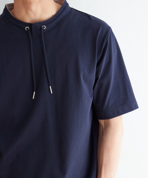 ikka(イッカ)の「ヒヤテックルーイカラー5分袖(Tシャツ/カットソー・メンズ・ネイビー/グレー/ブルー/グリーン/ワイン・S/M/L/XL)」の7枚目の写真