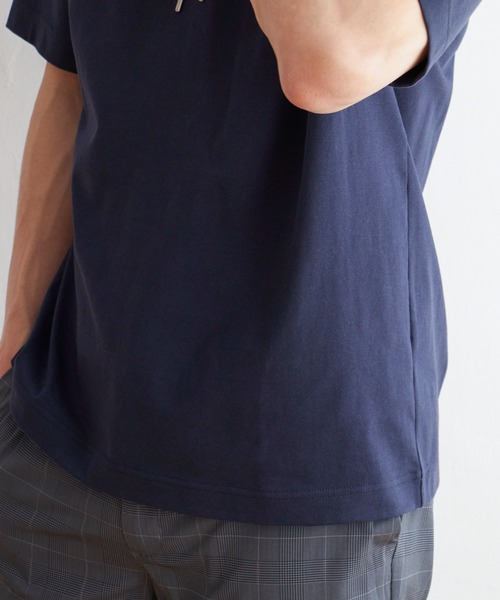 ikka(イッカ)の「ヒヤテックルーイカラー5分袖(Tシャツ/カットソー・メンズ・ネイビー/グレー/ブルー/グリーン/ワイン・S/M/L/XL)」の17枚目の写真