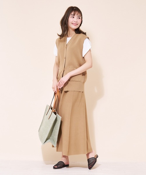 ADAWAS（アダワズ）の「【ADAWAS】ニットベスト（ベスト・レディース・ダークネイビー/モカ・2）」の7枚目の写真