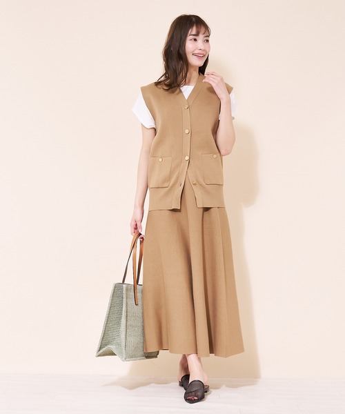 ADAWAS（アダワズ）の「【ADAWAS】ニットベスト（ベスト・レディース・ダークネイビー/モカ・2）」の8枚目の写真