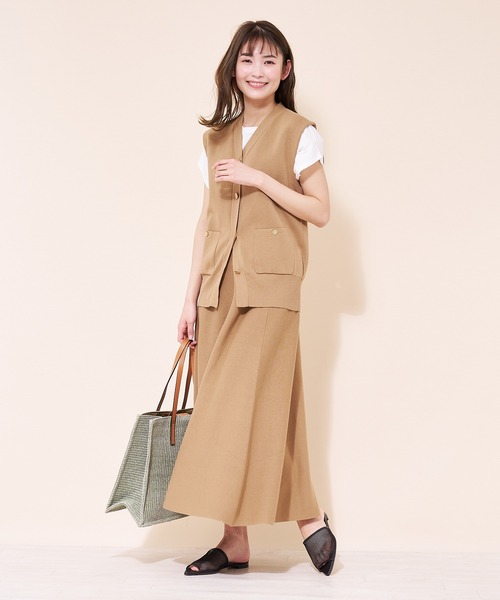 ADAWAS（アダワズ）の「【ADAWAS】ニットベスト（ベスト・レディース・ダークネイビー/モカ・2）」の9枚目の写真