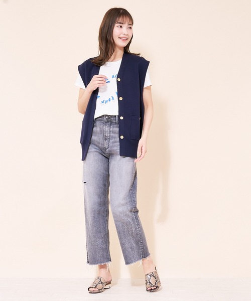 ADAWAS（アダワズ）の「【ADAWAS】ニットベスト（ベスト・レディース・ダークネイビー/モカ・2）」の19枚目の写真