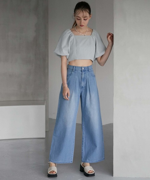 archives（アルシーヴ）の「タックワイドデニム（デニムパンツ・レディース・サックスブルー/ブルー・SMALL/MEDIUM）」の20枚目の写真