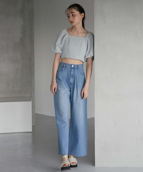 archives（アルシーヴ）の「タックワイドデニム（デニムパンツ・レディース・サックスブルー/ブルー・SMALL/MEDIUM）」の22枚目の写真