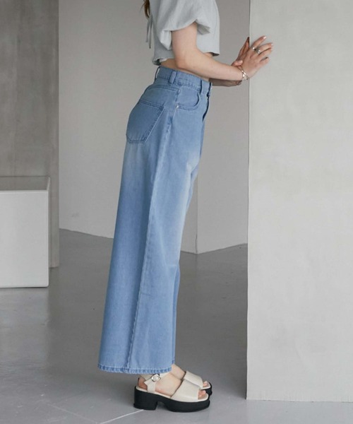 archives（アルシーヴ）の「タックワイドデニム（デニムパンツ・レディース・サックスブルー/ブルー・SMALL/MEDIUM）」の15枚目の写真