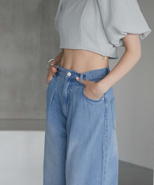 archives（アルシーヴ）の「タックワイドデニム（デニムパンツ・レディース・サックスブルー/ブルー・SMALL/MEDIUM）」の18枚目の写真