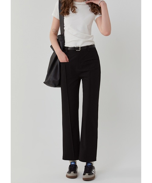Fano Studios（ファノ ストゥディオズ）の「ピンタックストレートクロップドパンツ FC23K023【Fano Studios】（スラックス・レディース・ブラック・L/M/S）」の2枚目の写真