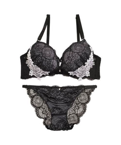 セール】納得盛れ感！美谷間魅せブラ＆透けショーツセット（ブラ