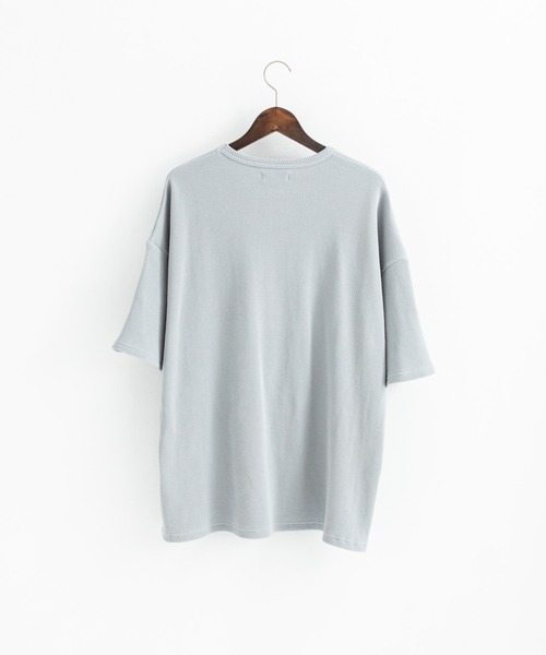 Rocky Monroe(ロッキーモンロー)の「オーバーサイズ ワンポイント刺繍 ワッフル半袖Tシャツ(Tシャツ/カットソー・メンズ・ブラック/パープル/グレー/イエロー/グリーン/アイボリー・M/L/XL)」の20枚目の写真