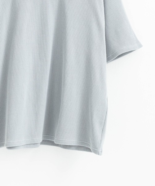 Rocky Monroe(ロッキーモンロー)の「オーバーサイズ ワンポイント刺繍 ワッフル半袖Tシャツ(Tシャツ/カットソー・メンズ・ブラック/パープル/グレー/イエロー/グリーン/アイボリー・M/L/XL)」の16枚目の写真