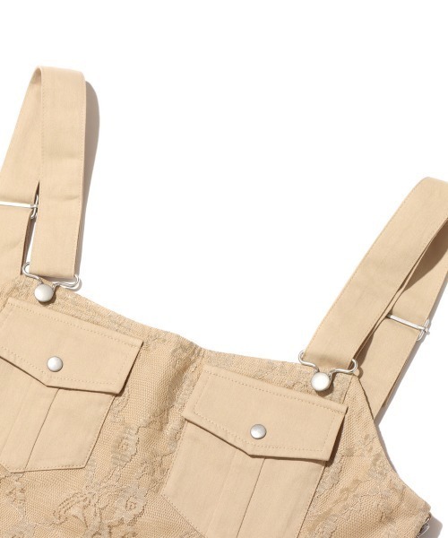 atmos pink（アトモスピンク）の「atmos pink コルセット風 レースタンク（タンクトップ・レディース・ホワイト/ブラック/ベージュ・S/M）」の16枚目の写真