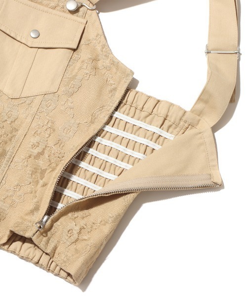 atmos pink（アトモスピンク）の「atmos pink コルセット風 レースタンク（タンクトップ・レディース・ホワイト/ブラック/ベージュ・S/M）」の17枚目の写真