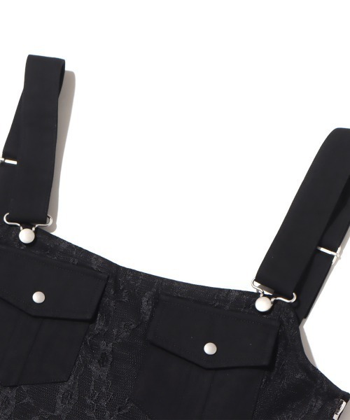 atmos pink（アトモスピンク）の「atmos pink コルセット風 レースタンク（タンクトップ・レディース・ホワイト/ブラック/ベージュ・S/M）」の14枚目の写真