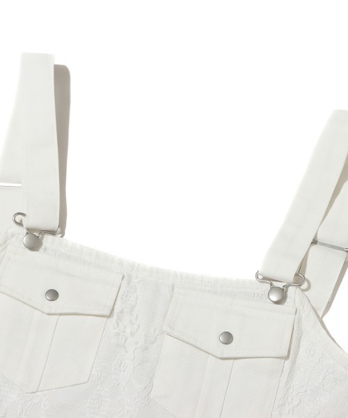 atmos pink（アトモスピンク）の「atmos pink コルセット風 レースタンク（タンクトップ・レディース・ホワイト/ブラック/ベージュ・S/M）」の6枚目の写真