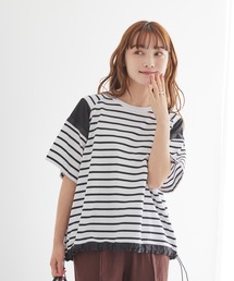 AMERICAN HOLIC | ドロスト異素材切り替えカットプルオーバー(Tシャツ/カットソー)