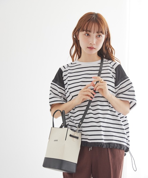 AMERICAN HOLIC(アメリカンホリック)の「ドロスト異素材切り替えカットプルオーバー(Tシャツ/カットソー・レディース・ネイビー/オフホワイト/その他7・M/L)」の20枚目の写真