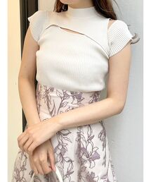 MERCURYDUO | 2WAYスリットフレンチスリーブニット(ニット/セーター)