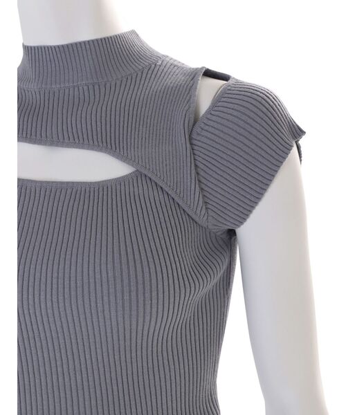 MERCURYDUO（マーキュリーデュオ）の「2WAYスリットフレンチスリーブニット（ニット/セーター・レディース・ライム/オフホワイト/チャコールグレー/ライトブルー・FREE）」の17枚目の写真