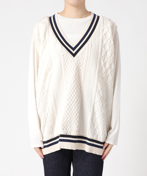 CAL O LINE（キャルオーライン）の「《別注》【CAL O LINE/キャルオーライン】TILDEN VEST：ベスト（ベスト・レディース・ダークブルー/イエロー/ブラック・MEDIUM）」の17枚目の写真