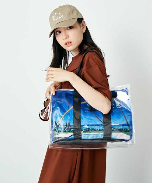 Wpc.(ダブリュピーシー)の「【別注】HIROSHI NAGAI ×Wpc. × MEN'S MELROSE ビーチバッグ(トートバッグ・メンズ・ブラック/ホワイト・9)」の2枚目の写真