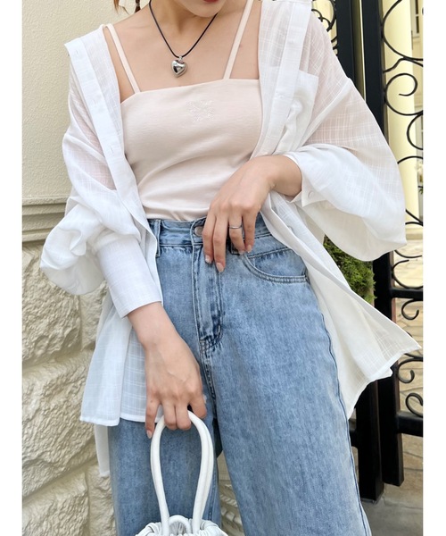 JUMELLE（ジュメロ）の「《Tシャツにも、水着にも、日よけにも》エアリーシアーシャツ（シャツ/ブラウス・レディース・ホワイト/ピンク・FREE）」の15枚目の写真