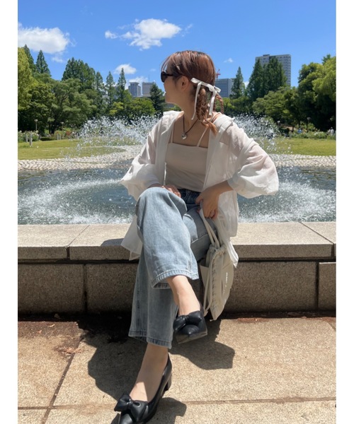 JUMELLE（ジュメロ）の「《Tシャツにも、水着にも、日よけにも》エアリーシアーシャツ（シャツ/ブラウス・レディース・ホワイト/ピンク・FREE）」の21枚目の写真