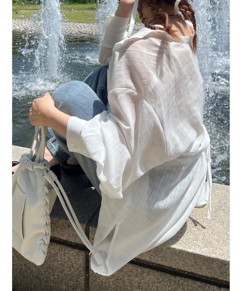 JUMELLE（ジュメロ）の「《Tシャツにも、水着にも、日よけにも》エアリーシアーシャツ（シャツ/ブラウス・レディース・ホワイト/ピンク・FREE）」の22枚目の写真