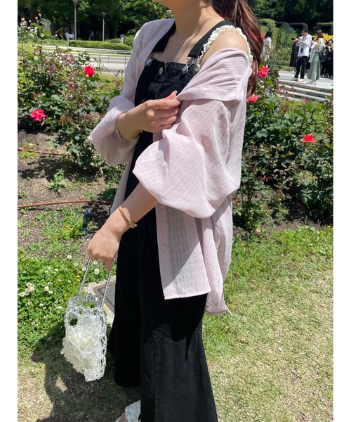 JUMELLE（ジュメロ）の「《Tシャツにも、水着にも、日よけにも》エアリーシアーシャツ（シャツ/ブラウス・レディース・ホワイト/ピンク・FREE）」の10枚目の写真