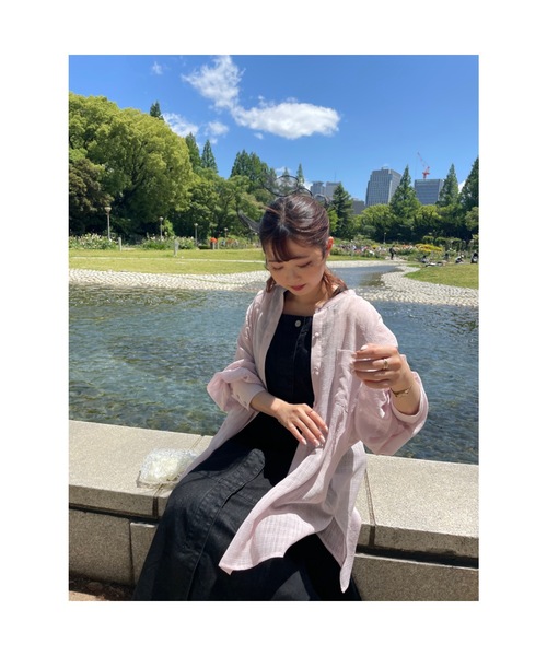 JUMELLE（ジュメロ）の「《Tシャツにも、水着にも、日よけにも》エアリーシアーシャツ（シャツ/ブラウス・レディース・ホワイト/ピンク・FREE）」の12枚目の写真