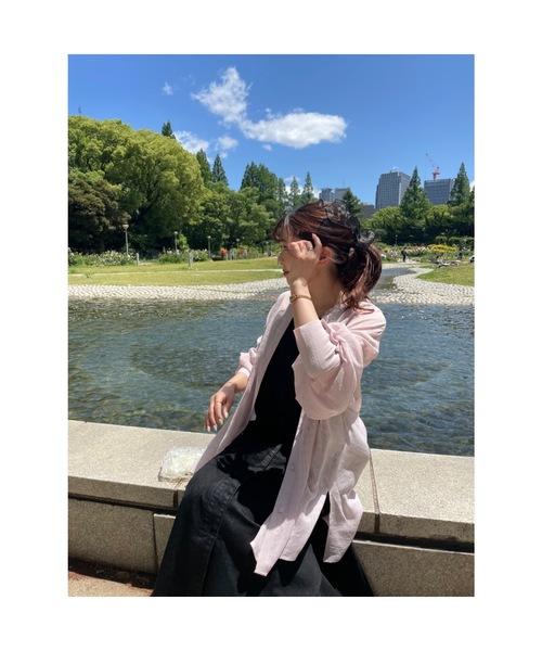 JUMELLE（ジュメロ）の「《Tシャツにも、水着にも、日よけにも》エアリーシアーシャツ（シャツ/ブラウス・レディース・ホワイト/ピンク・FREE）」の13枚目の写真