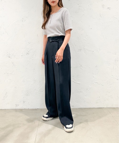 apres jour mignon(アプレジュールミニョン)の「ヘンリーネック半袖トップス【ZOZOTOWN限定アイテム】(Tシャツ/カットソー・レディース・ネイビー/アイボリー/ブラック/ブルー/その他・X-LARGE/フリー)」の20枚目の写真