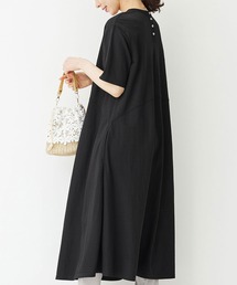 ひんやり冷感バックヘンリーAラインワンピ
