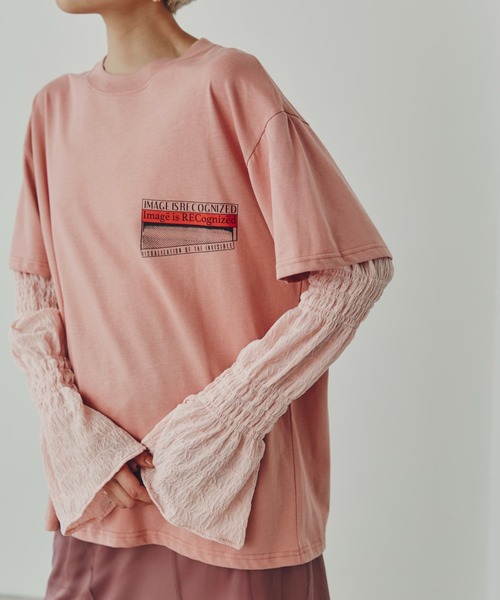 OKIRAKU×ROSE BUD シアースリーブドッキングロンT OKIRAKU（オキラク）の「(OKIRAKU×ROSE BUD)シアースリーブ