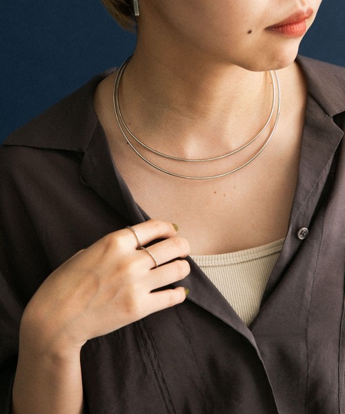 KBF（ケイビーエフ）の「ダブルメタルチョーカー（ネックレス・レディース・シルバー/ゴールド・ONE）」の4枚目の写真