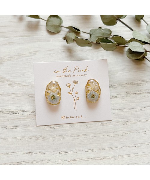 tone(トーン)の「【in the Park】ニュアンスオーバルピアス(MA)(ピアス(両耳用)・レディース・ピンク/ライトブルー・FREE)」の2枚目の写真