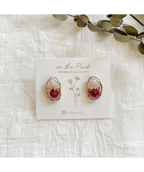 tone(トーン)の「【in the Park】ニュアンスオーバルピアス(MA)(ピアス(両耳用)・レディース・ピンク/ライトブルー・FREE)」の9枚目の写真