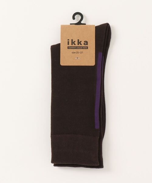 ikka（イッカ）の「バックラインクルーソックス（ソックス/靴下・メンズ・ブラック/ブラウン/グリーン・FREE）」の2枚目の写真