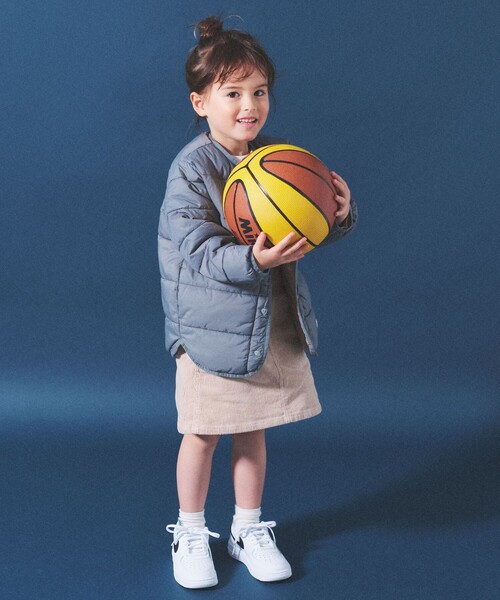 BEAMS mini(ビームスミニ)の「BEAMS mini / 機能綿 ノーカラー リバーシブル ブルゾン 23FW(90~150cm)(ブルゾン・キッズ・アイボリー/グリーン系その他・140/90/120/110/150/130/100)」の3枚目の写真