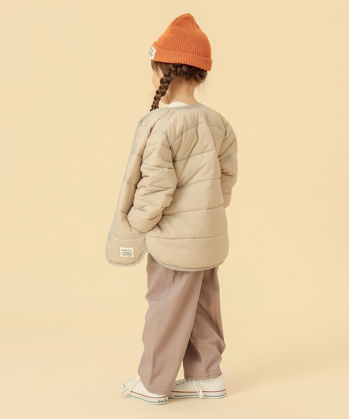 BEAMS mini(ビームスミニ)の「BEAMS mini / 機能綿 ノーカラー リバーシブル ブルゾン 23FW(90~150cm)(ブルゾン・キッズ・アイボリー/グリーン系その他・140/90/120/110/150/130/100)」の9枚目の写真