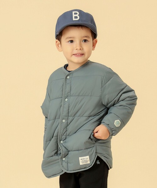 BEAMS mini(ビームスミニ)の「BEAMS mini / 機能綿 ノーカラー リバーシブル ブルゾン 23FW(90~150cm)(ブルゾン・キッズ・アイボリー/グリーン系その他・140/90/120/110/150/130/100)」の13枚目の写真
