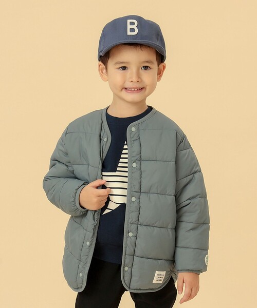 BEAMS mini(ビームスミニ)の「BEAMS mini / 機能綿 ノーカラー リバーシブル ブルゾン 23FW(90~150cm)(ブルゾン・キッズ・アイボリー/グリーン系その他・140/90/120/110/150/130/100)」の15枚目の写真