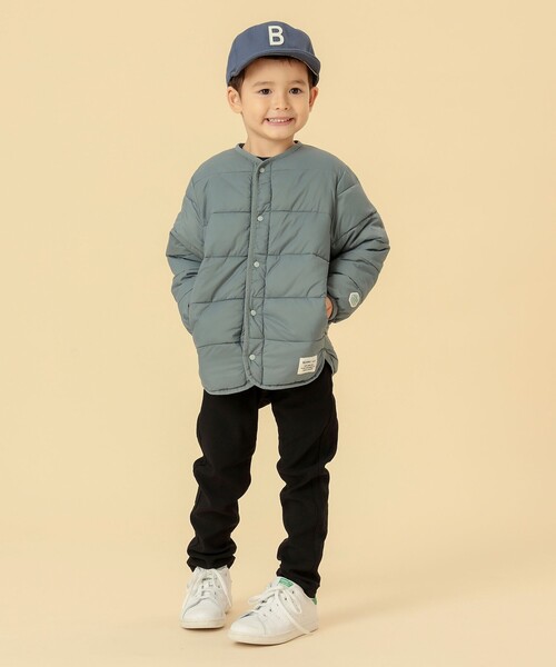 BEAMS mini(ビームスミニ)の「BEAMS mini / 機能綿 ノーカラー リバーシブル ブルゾン 23FW(90~150cm)(ブルゾン・キッズ・アイボリー/グリーン系その他・140/90/120/110/150/130/100)」の17枚目の写真