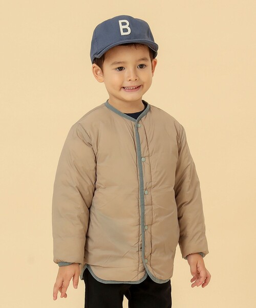 BEAMS mini(ビームスミニ)の「BEAMS mini / 機能綿 ノーカラー リバーシブル ブルゾン 23FW(90~150cm)(ブルゾン・キッズ・アイボリー/グリーン系その他・140/90/120/110/150/130/100)」の18枚目の写真