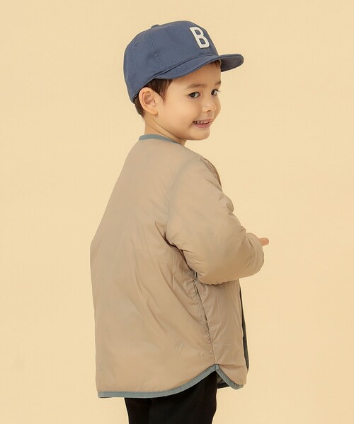 BEAMS mini(ビームスミニ)の「BEAMS mini / 機能綿 ノーカラー リバーシブル ブルゾン 23FW(90~150cm)(ブルゾン・キッズ・アイボリー/グリーン系その他・140/90/120/110/150/130/100)」の19枚目の写真